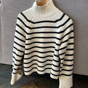 Cotton Stripe Abercrombie & Fitch Mockneck Sweater